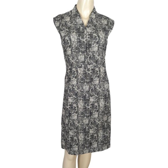 M.M. LAFLEUR The Aditi‎ Crackle sleeveless black white Pencil Career Dress 6 - Picture 2 of 13